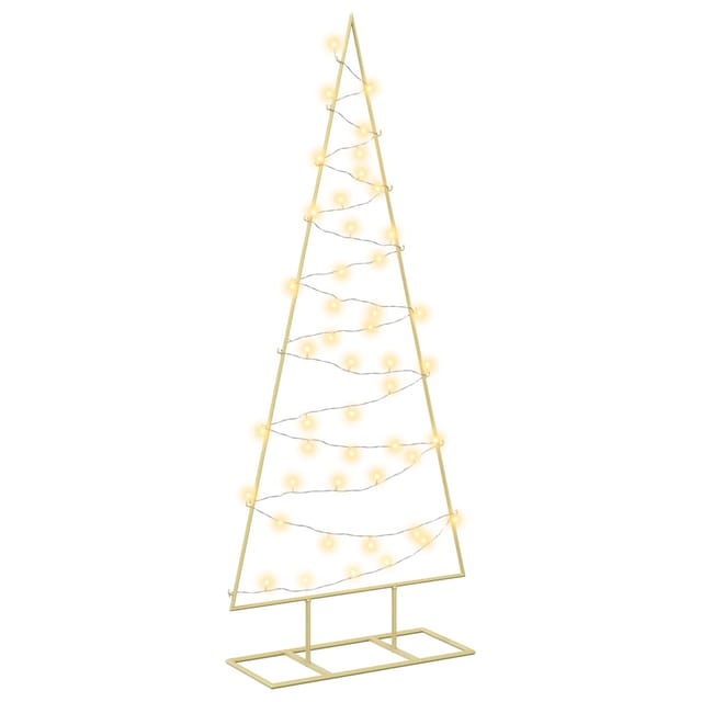 Metall Weihnachtsbaum Kuopio 125 Cm Warmes Weiß Stahl Gold Vidaxl