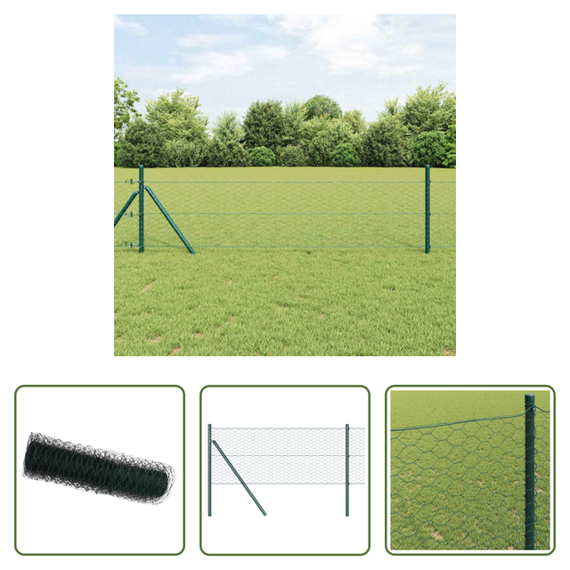 Vidaxl Terrassenzaun - Hexagonzaun Grün 0,6 X 100 M Pvc