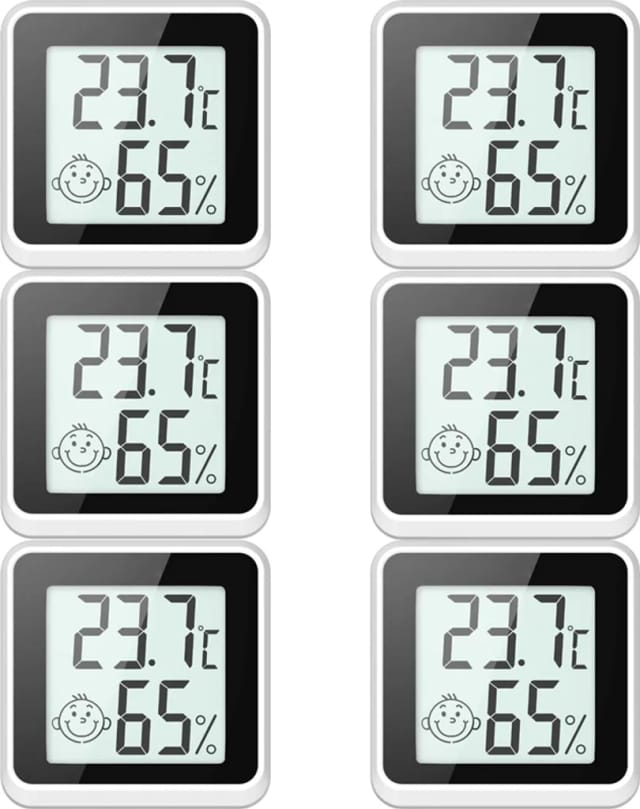 Lot De Six Mini Thermomètres Hygromètres Numériques Pour Intérieur Mesure De Température Et Humidité