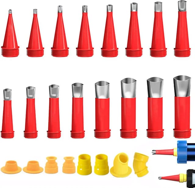 Lot De Vingt Quatre Buses De Cartouche En Acier Inoxydable Pour Mastic Et Silicone Finisseur De Joint Professionnel