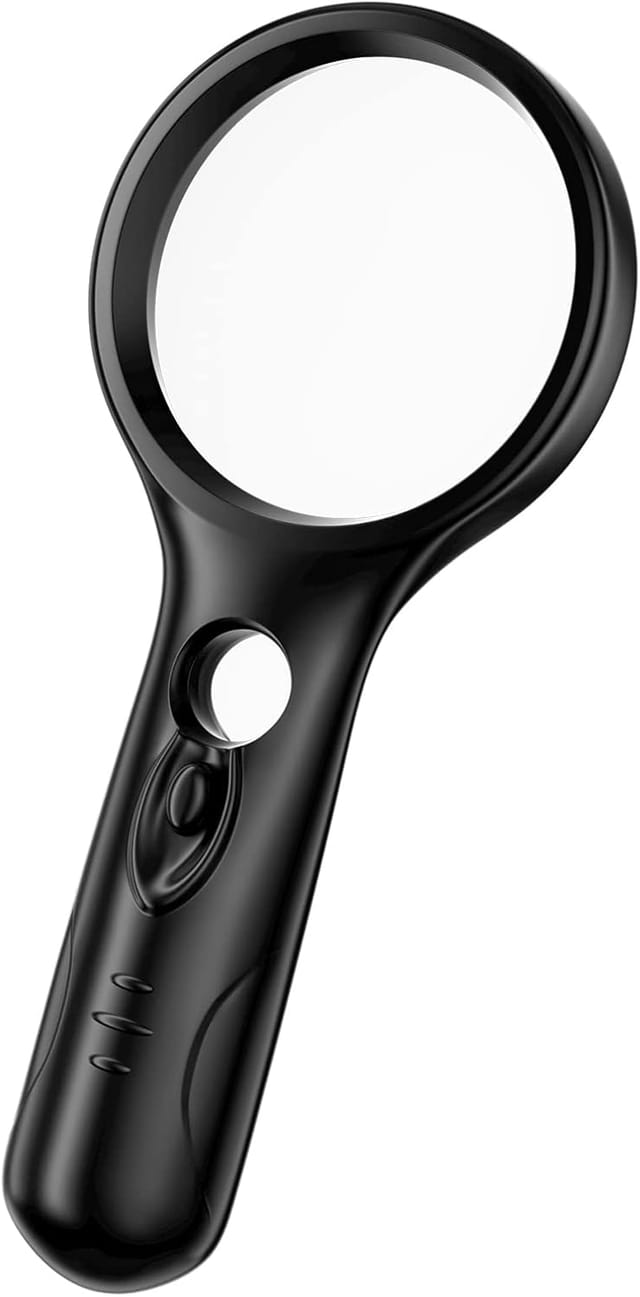 Loupe Lumineuse Avec Trois Leds Grossissement Trois Fois Et Quarante Cinq Fois Haute Définition Pour Lecture Observation Et Bijouterie