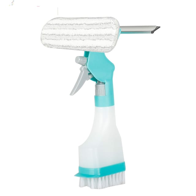 Brosse Nettoyante Quatre En Un Pour Vitres Avec Grattoir Et Vaporisateur Pour Miroir Et Carrelage Outil Ménager