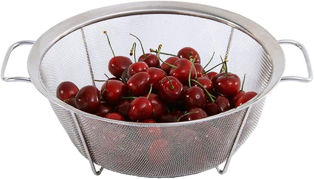 Passoire Fine En Acier Inoxydable Avec Manche Durable Et Support, Idéale Pour Égoutter Pâtes, Légumes Et Fruits Au Quotidien
