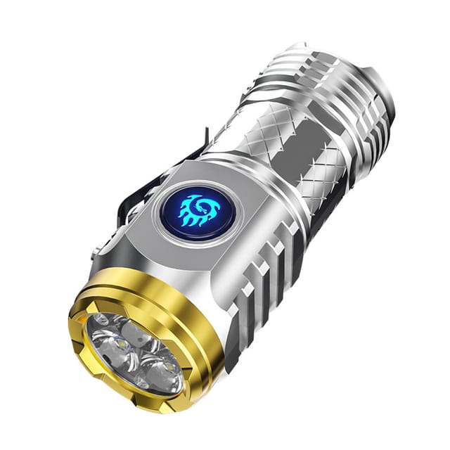 Mini Lampe Torche Led Rechargeable À Trois Yeux, Haute Puissance Lumineuse, Pour Une Utilisation En Extérieur.
