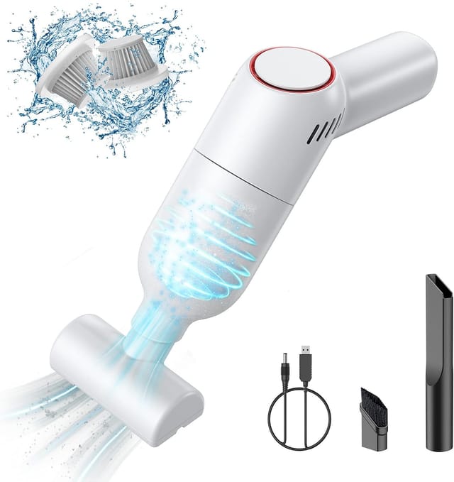 Aspirateur Portatif Sans Fil : Mini Aspirateur Portatif Rechargeable Avec Forte Aspiration, Petit Aspirateur Portable Pour Voitures Et Tapis.