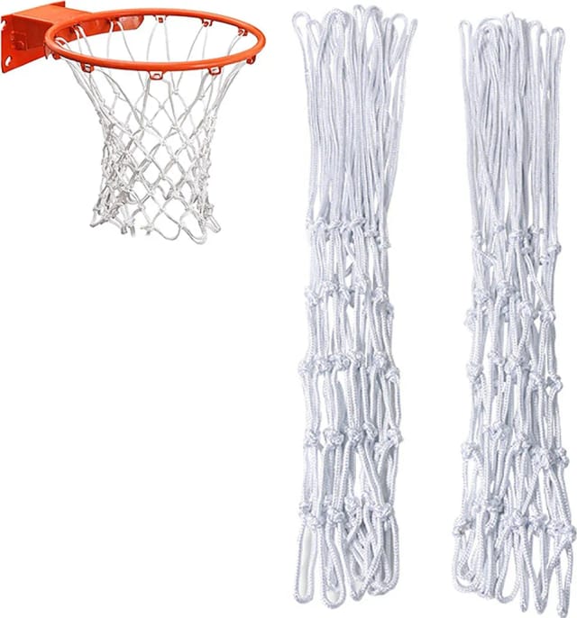 Lot De Deux Filets De Basket Professionnels Pour Anneau Standard Résistants À Toutes Les Conditions Météo Pour Terrain Extérieur