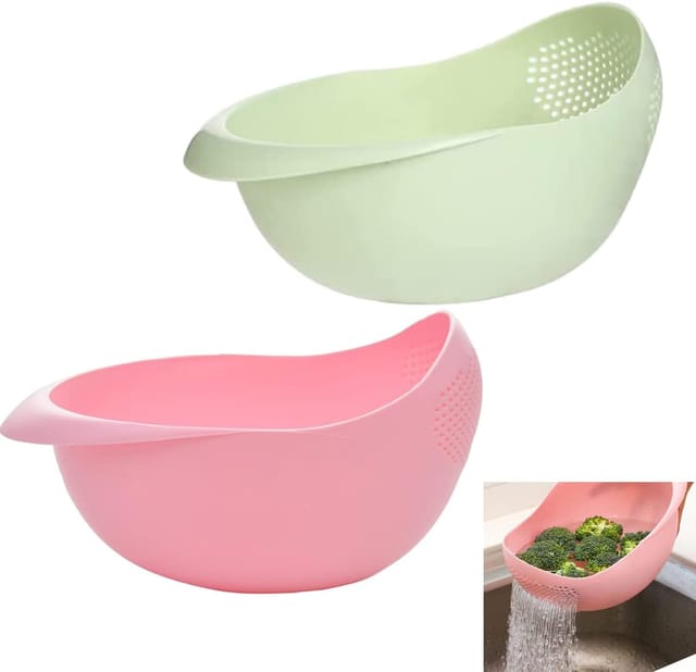 Lot De Deux Filtres De Cuisine En Plastique Épais Passoires Pour Égoutter Les Pâtes Légumes Et Fruits Accessoire De Drainage Multifonction