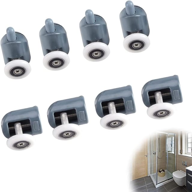 Lot De 4 Galets Pour Porte De Douche Coulissante, Roulettes De Rechange Pour Porte De Cabine De Douche