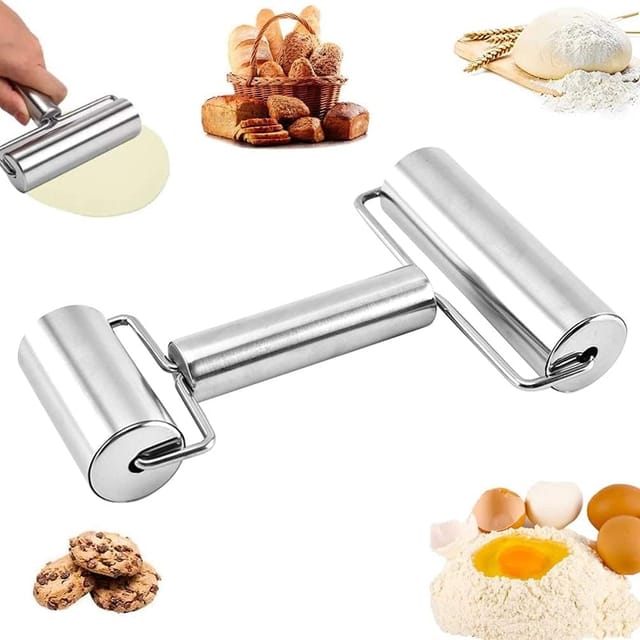 Tambour Multifonction En Acier Inoxydable Double Tête Pour Pâtisserie, Outil Pour Biscuits, Bonbons Et Pâtes, Cuisine Créative