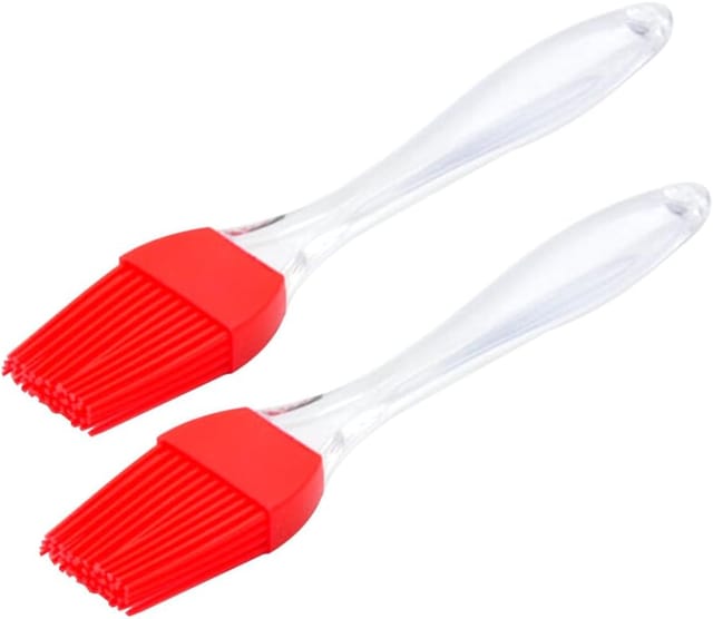 Lot De 2 Pinceaux En Silicone Avec Manche Transparent, Pour Badigeonner Beurre, Crème Et Glaçage Sur Gâteaux