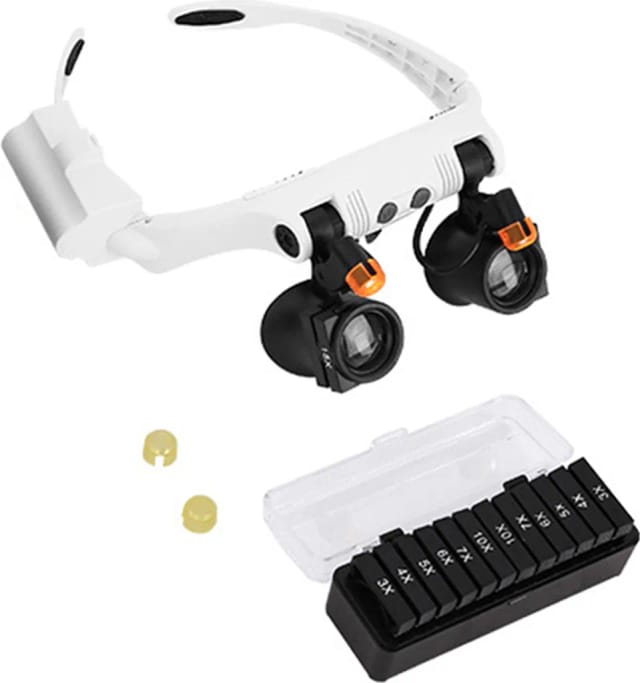 Loupe Frontale Avec Deux Leds Vingt Et Une Combinaisons De Grossissement Trois À Dix Fois Pour Travaux Manuels Et Lecture