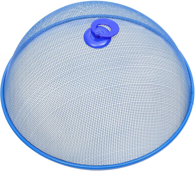 Couvercle Anti-mouches Métallique Bleu De 28 Cm, Protection Alimentaire Pour Pain, Fruits, Légumes Et Gâteaux, Usage Domestique Et Professionnel