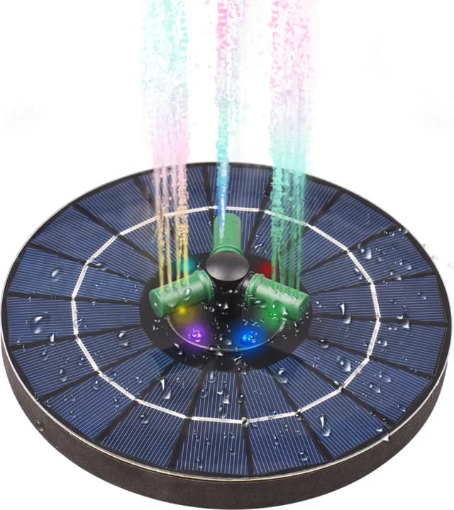 Pompe Solaire Quatre Watts Avec Led Rvb Trois Cent Soixante Degrés Pour Fontaine Et Bassin Avec Arrêt Automatique