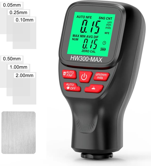 Jauge D Épaisseur De Peinture Zéro À Deux Mille Microns Avec Trois Modes De Sonde Pour Mesure Fe Et Nfe Haute Précision