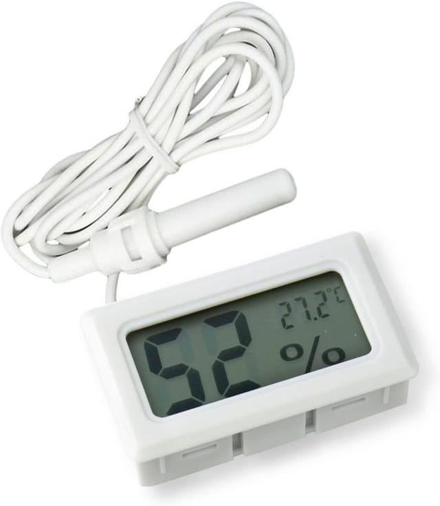 Thermomètre-hygromètre Numérique Lcd 2 En 1 Avec Écran Externe Intégré Pour Incubateur À Reptiles, Aquarium Et Volaille
