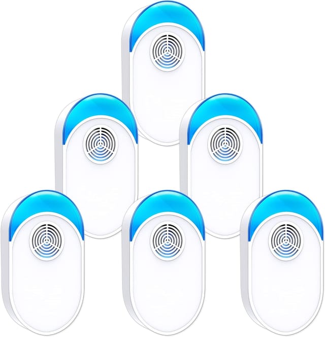 Répulsif Ultrasons Antiparasitaire 6 Unités - Efficace Souris, Moustiques, Cafards, Sans Danger Animaux