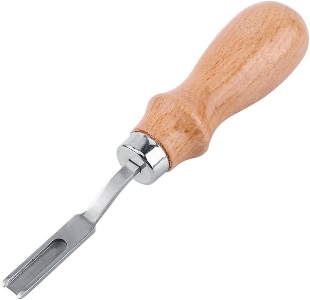 Outil De Coupe Pour Maroquinerie Avec Manche En Bois, Biseauteuse À Large Col Pour Finitions Professionnelles Sur Cuir