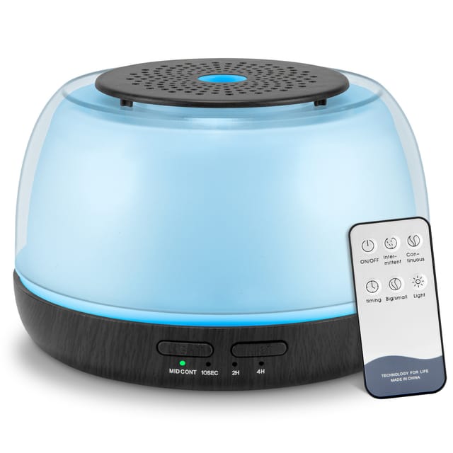 Diffuseur D'Huiles Essentielles 288 Ml, Diffuseur D'Air À Brume Froide Avec Télécommande, Câble D'Alimentation Usb-c, 7 Lumières Led À Couleurs Changeantes, Pour La Chambre
