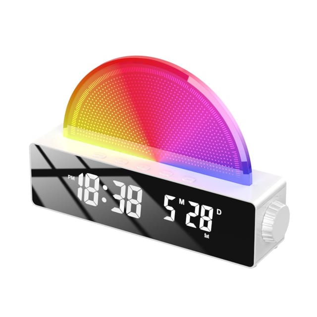 Réveil Numérique Lumineux, Réveil Lumineux Avec Effets Sonores Et Lumineux Variés, Éclairage Réglable