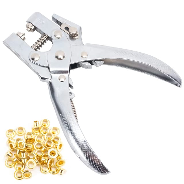 Pince À Œillets Avec Cinquante Œillets Pour Bâche Tissu Et Cuir Outil De Fixation Pour Toile Et Voile D Ombrage