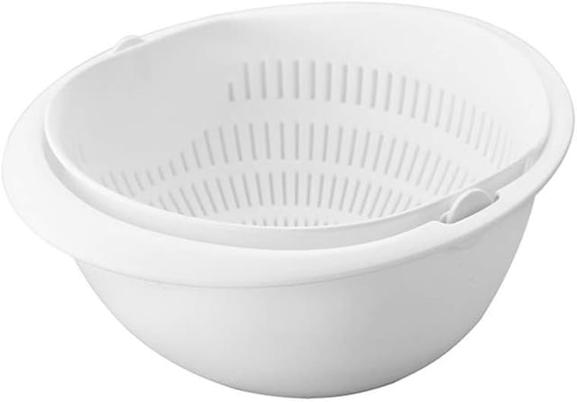 Filtre De Cuisine Avec Bol À Drainage Rotatif Double Couche, Accessoire Pour Laver Et Égoutter Fruits Et Légumes Efficacement