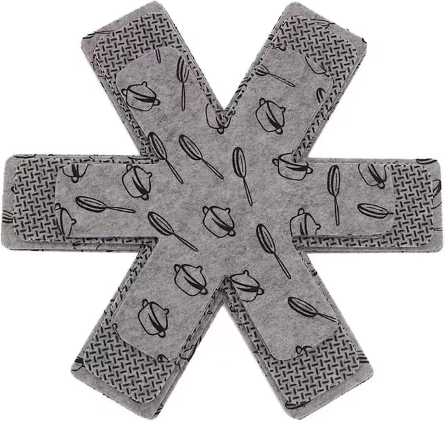 Protection Pour Casseroles Et Poêles, Tapis De Protection Pour Le Fond Des Casseroles, Antidérapant Et Isolant Thermique, Évite Les Rayures Et Les Dommages Lors De L'Empilage.