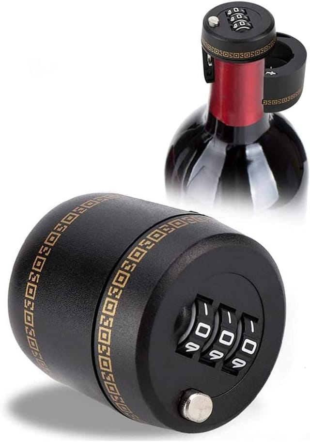 Bouchon De Bouteille De Vin Avec Cadenas À Code En Plastique Hermétique Pour Conserver Le Vin Et Empêcher L Ouverture Non Autorisée