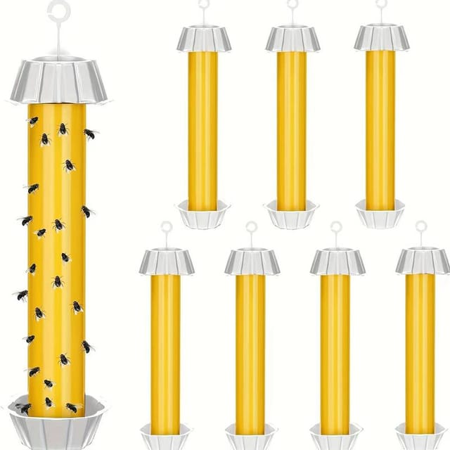 Lot De 8 Pièges À Mouches D'Intérieur Et D'Extérieur, Comprenant Des Pièges À Moustiques Et À Mouches Des Fruits À Suspendre, Pour Éliminer Les Insectes Indésirables.
