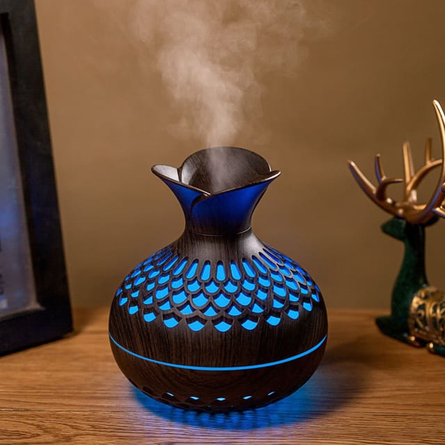 Humidificateur, Diffuseur D'Aromathérapie Usb Avec Pétales De Fleurs, Humidificateur De Bureau Creux Avec Feuille De Trèfle