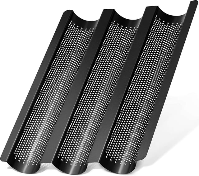Moule À Pain Long En Acier Avec Revêtement Antiadhésif, Compatible Lave-vaisselle, Parfait Pour Baguettes Et Pains Allongés