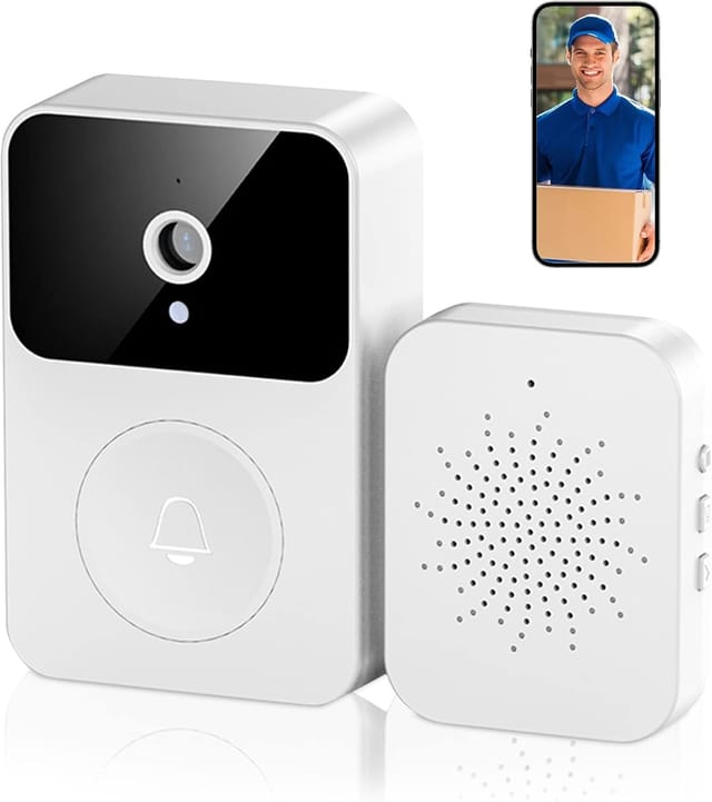 Sonnette Vidéo Intelligente Sans Fil, Caméra De Porte Avec Appel Bidirectionnel, Commande Par Application
