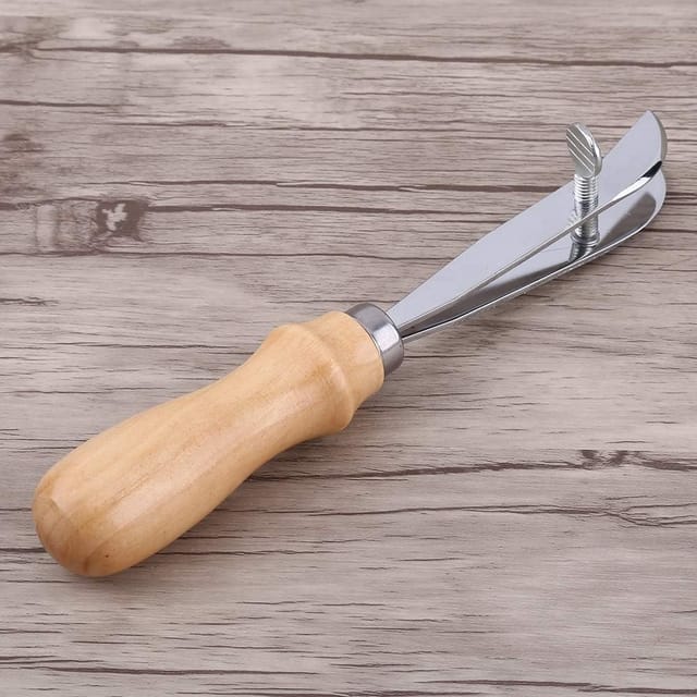 Presse À Bord Réglable Avec Manche Bois Pour Travail Du Cuir Outil Professionnel Pour Marquage Et Finition Artisanale