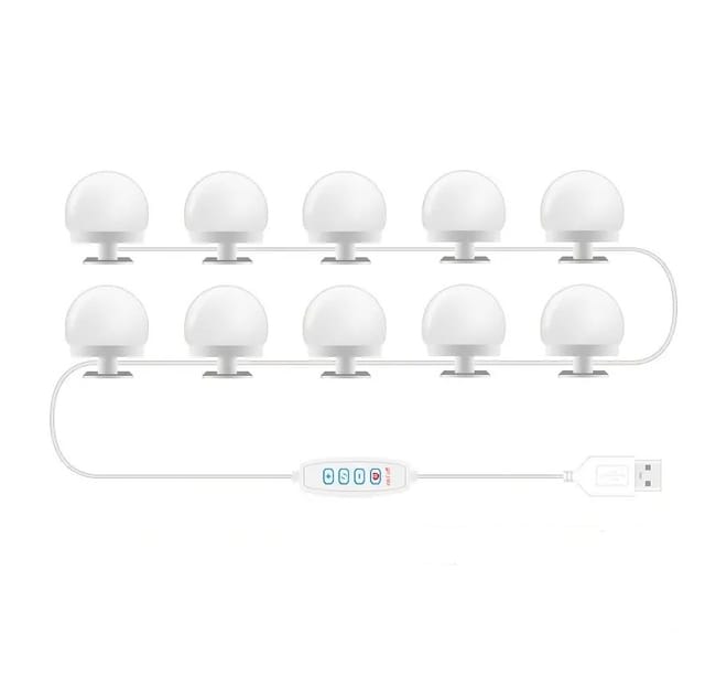 Miroir Maquillage Chauffant Led Usb - Couverture Avant, Éclairage Ajustable Et Fonction Chauffage