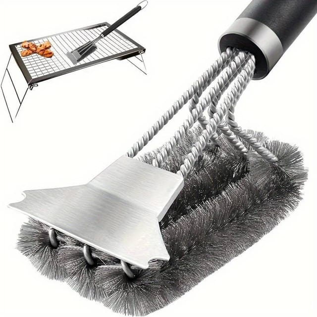 Brosse Pour Barbecue, Brosse De Nettoyage Pour Grille De Four, Accessoire Pour Barbecue D'Extérieur - Idéale Pour Un Usage Quotidien, Design Ergonomique...
