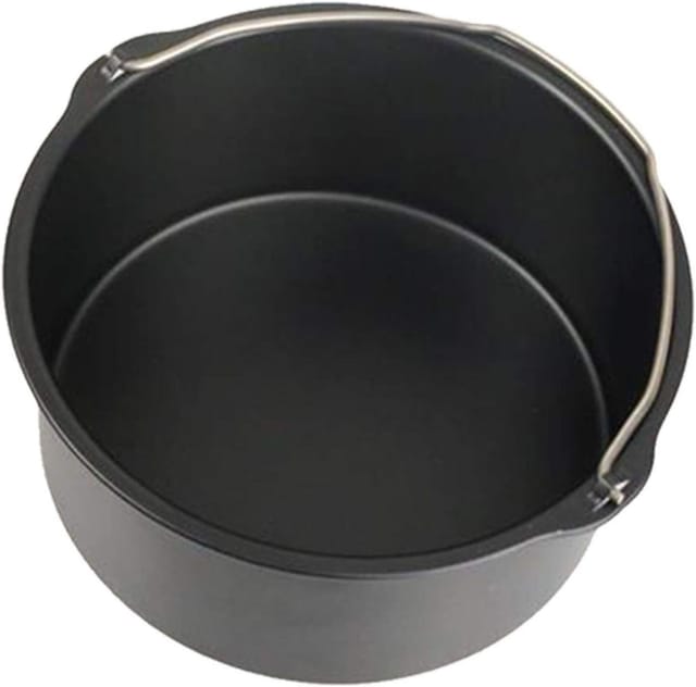 Moule À Gâteau Pour Friteuse À Air, Panier De Cuisson Rond Avec Poignée En Acier, Accessoire Pour Pâtisserie