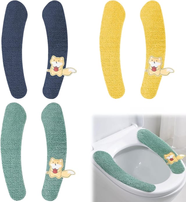 Lot De 3 Coussins De Toilette Adhésifs Autocollants, Protection Pour Siège De Wc, Toute Saison