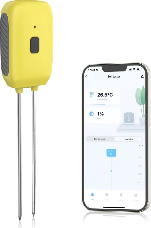 Testeur D Humidité Du Sol Connecté Pour Plante Avec Capteur De Température Mesure Par Application Mobile