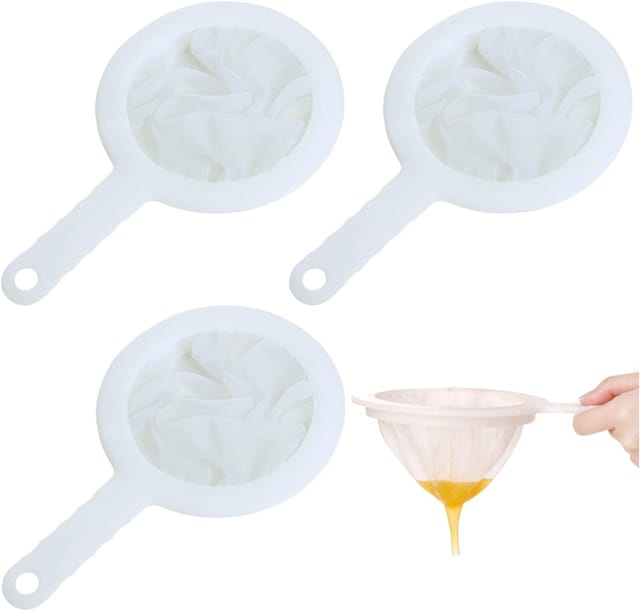 Lot De Trois Passoires Ultra Fines En Nylon Pour Jus Et Pâtisserie Cuillère Filtrante Pour Cuisine Et Confiserie