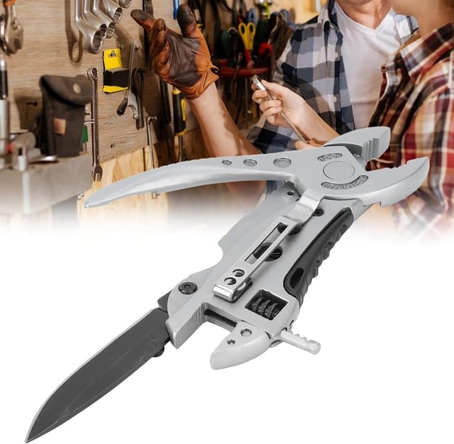 Pince Multifonction Pliante En Acier Inoxydable Outil De Survie Polyvalent Réglable Pour Bricolage Et Camping Équipement De Poche Compact