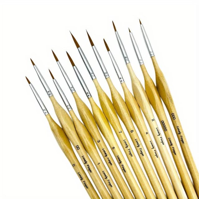 Ensemble De 11 Pinceaux Miniatures De Précision, Micro-pinceaux Professionnels Avec Manche Ergonomique Pour Acrylique, Huile Et Aquarelle