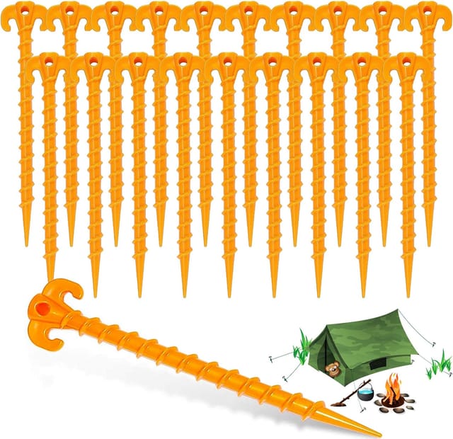 Lot De 20 Piquets De Tente En Plastique 20 Cm, Sardines Pour Camping, Bâche Et Jardin, Accessoires Extérieurs