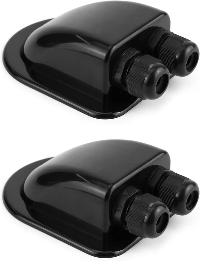 Traversée De Toit Ip68 Étanche Pour Deux Câbles Solaires En Abs Pour Camping Car Caravane Et Bateau Accessoire De Montage Noir