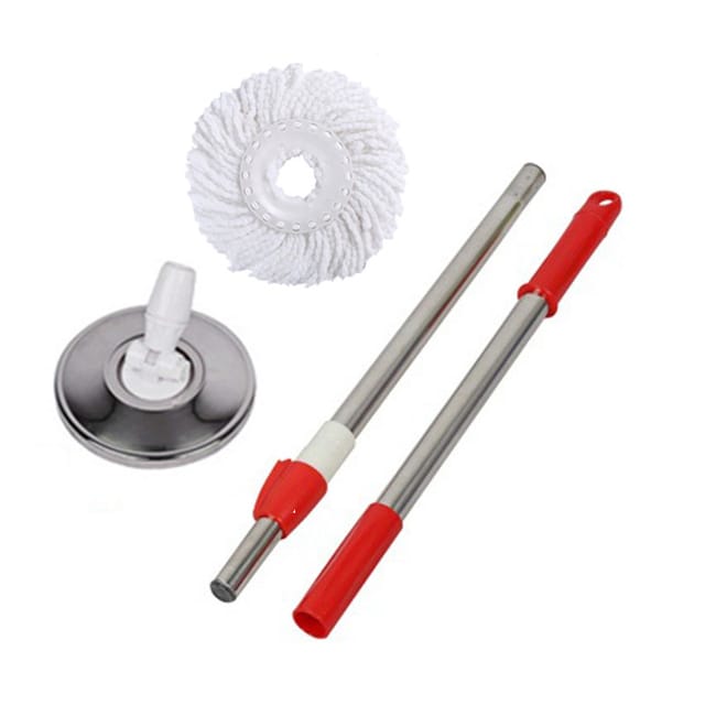 Manche De Rechange Pour Balai À Franges Rotatif, Manche Télescopique Rotatif À 360° De 124 Cm (49 Pouces) Pour Système De Nettoyage De Seau À Franges Rotatif