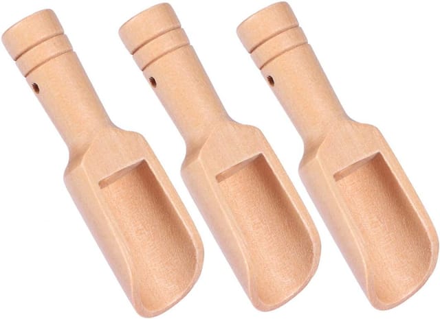 Lot De 3 Cuillères En Bois Pour Cuisine, Spatule Et Doseur Pour Sel, Farine Et Sucre, Accessoires Naturels Et Durables