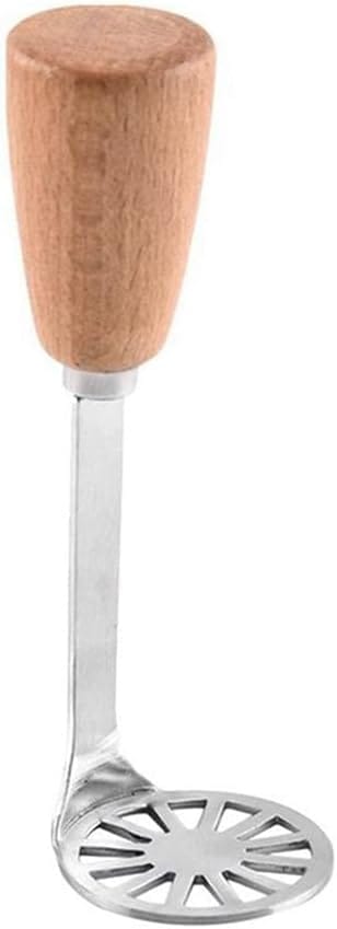 Presse-purée En Acier Inoxydable Avec Manche Bois, Écraseur Pour Pommes De Terre Et Tubercules