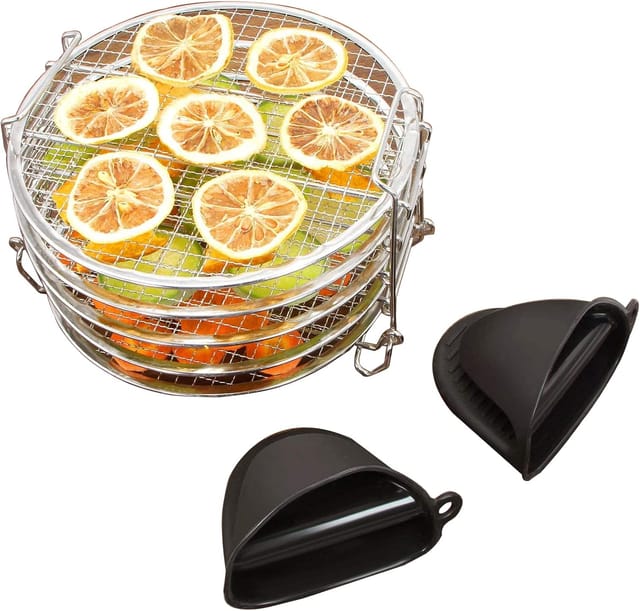 Grille Pour Friteuse À Air 5 Couches En Acier Inoxydable, Accessoire Multifonction Pour Cuisson Déshydratée