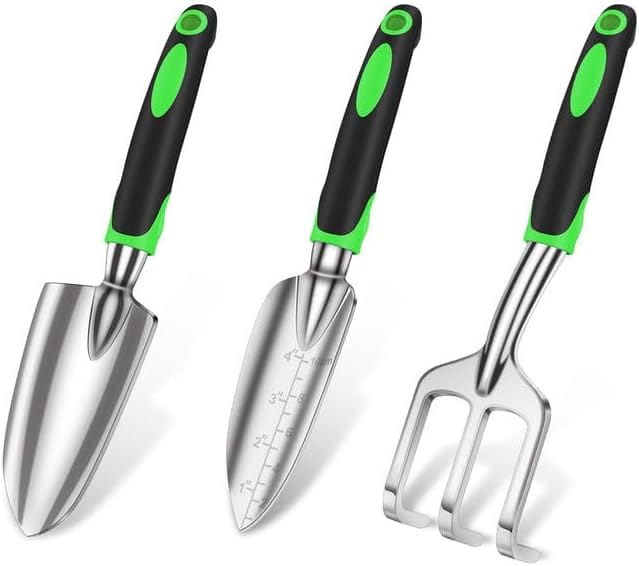 Ensemble D'Outils De Jardin, 3 Outils Robustes Et Légers En Alliage D'Aluminium Avec Poignée Ergonomique Antidérapante.