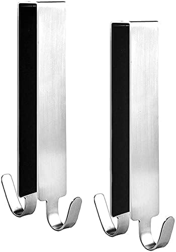 Lot De Deux Crochets Pour Porte De Douche Sans Cadre Double Support Pour Serviettes Pour Salle De Bain Installation Facile Et Robuste