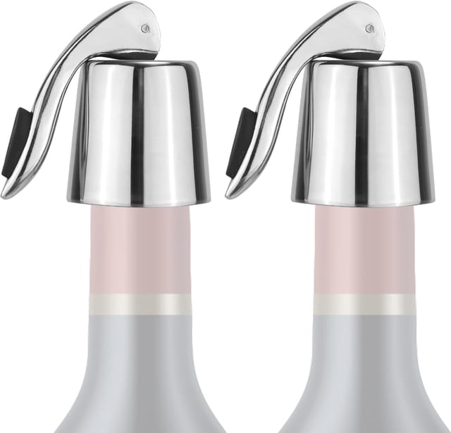 Lot De Bouchons Pour Bouteilles De Vin, Capsules De Champagne En Acier Inoxydable Avec Opercule En Silicone, Protection Anti-fuite Pour Le Vin Sous Vide