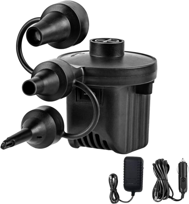 Pompe À Air Électrique, Pompe De Gonflage Rapide Portable Pour Matelas Pneumatique, Pompe Pour Gonfler Et Dégonfler, Idéale Pour Le Camping, 3 Embouts